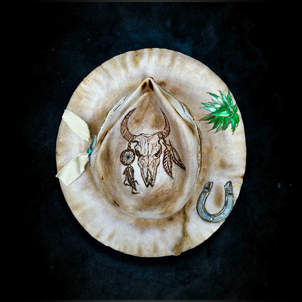 Western distressed hat cowboy 7 1/4  58cm